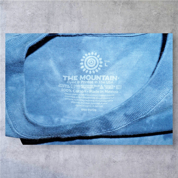 The Mountain Bald Eagle Nature Graphic Tee Shirt Blue Tie Dye USA – Size L - Picture 5 of 6